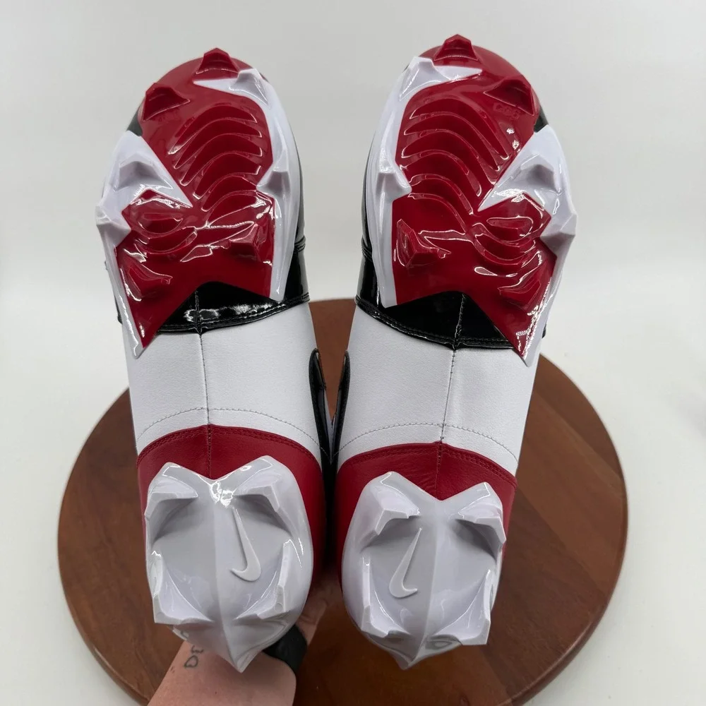 Nike Jordan 1 Low TD Red Black White Retro Football Cleats FJ6245-601 Mens 13.5
